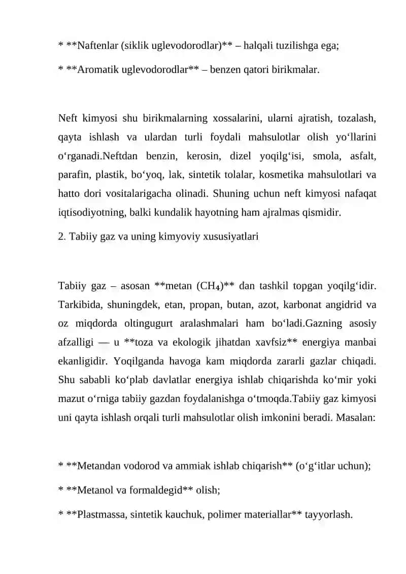 Neft va gaz kimyosi haqida esse 3