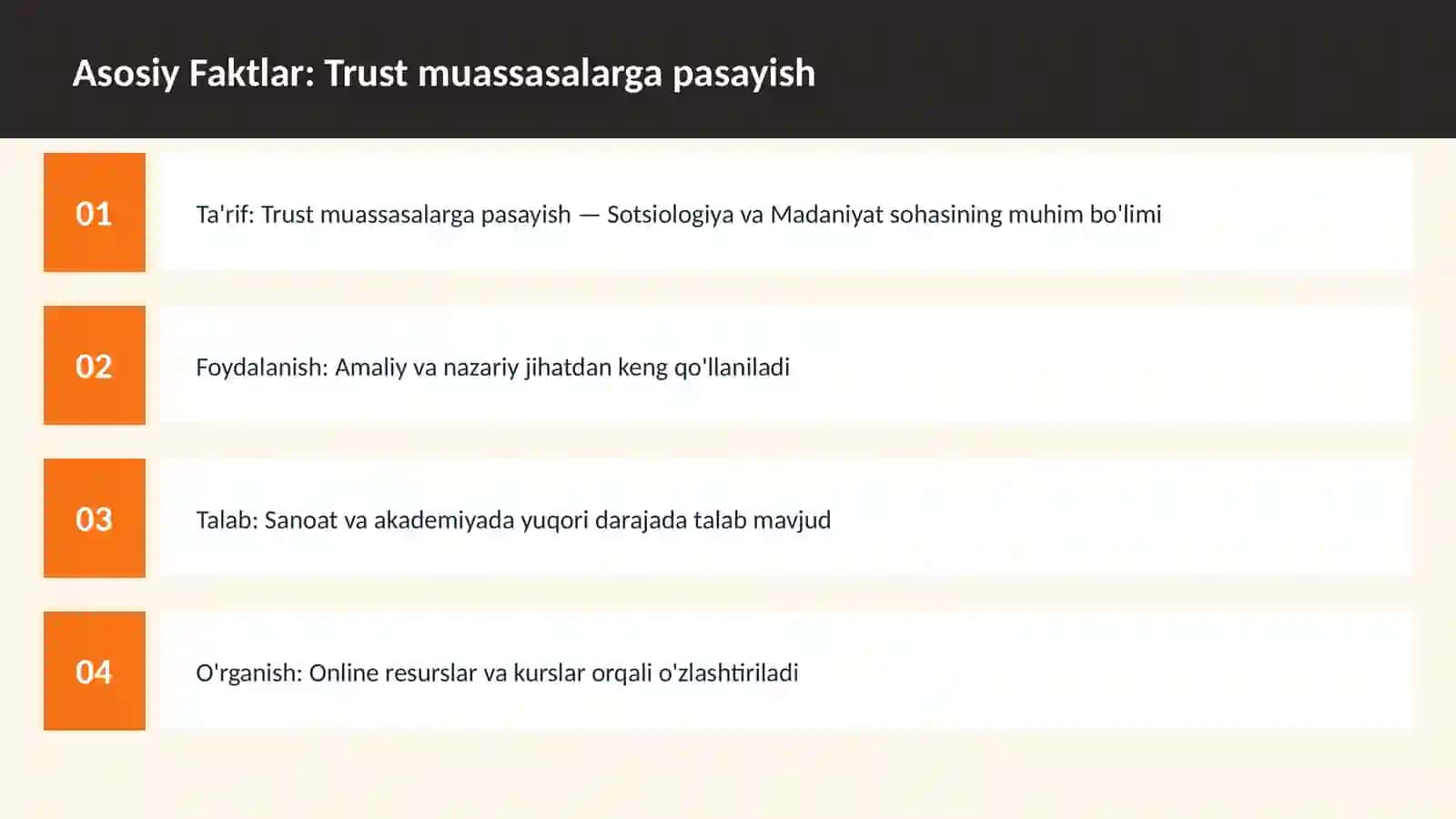 Trust muassasalarga pasayish 3