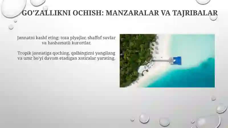 Maldiv orollari turizm reklamasi 3