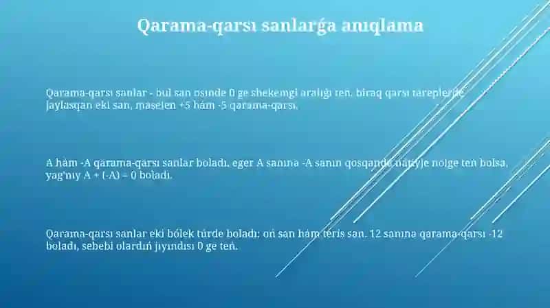 Qarama-qarsi sanlar 3