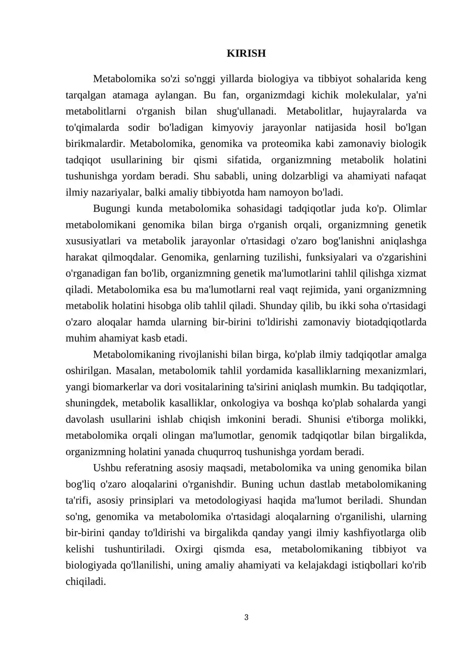 Metobolomika va uning genomika bilan bog'liqligi 3