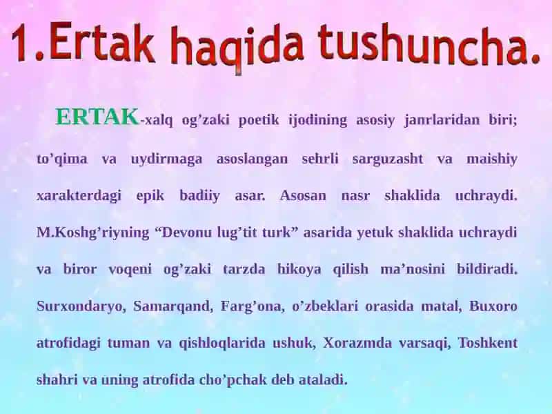 ERTAK-xalq og’zaki poetik ijod 3