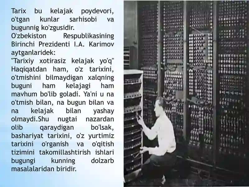 Tarix va kompyuter asotsatsiyasi faoliyati bilan tanishish. 3