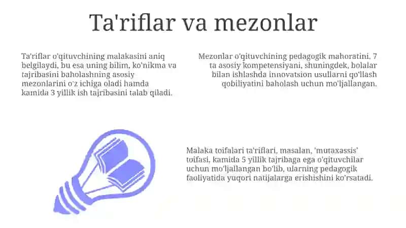 Pedagoglarining malaka tasniflari 3