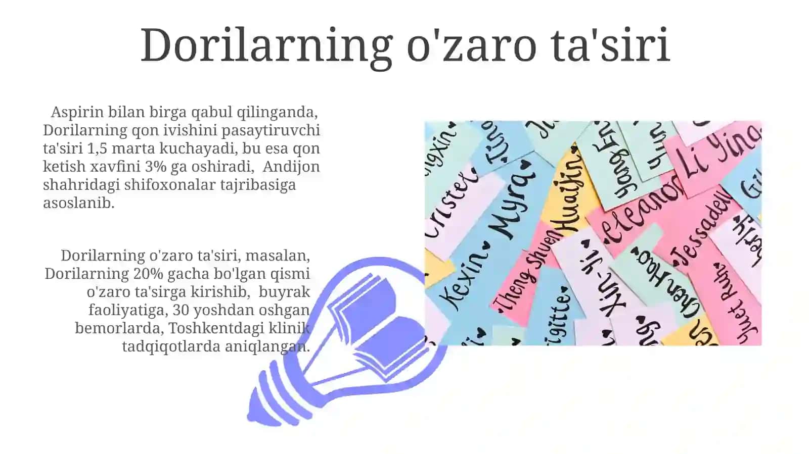 Dorilarning o'zaro ta'siri 3