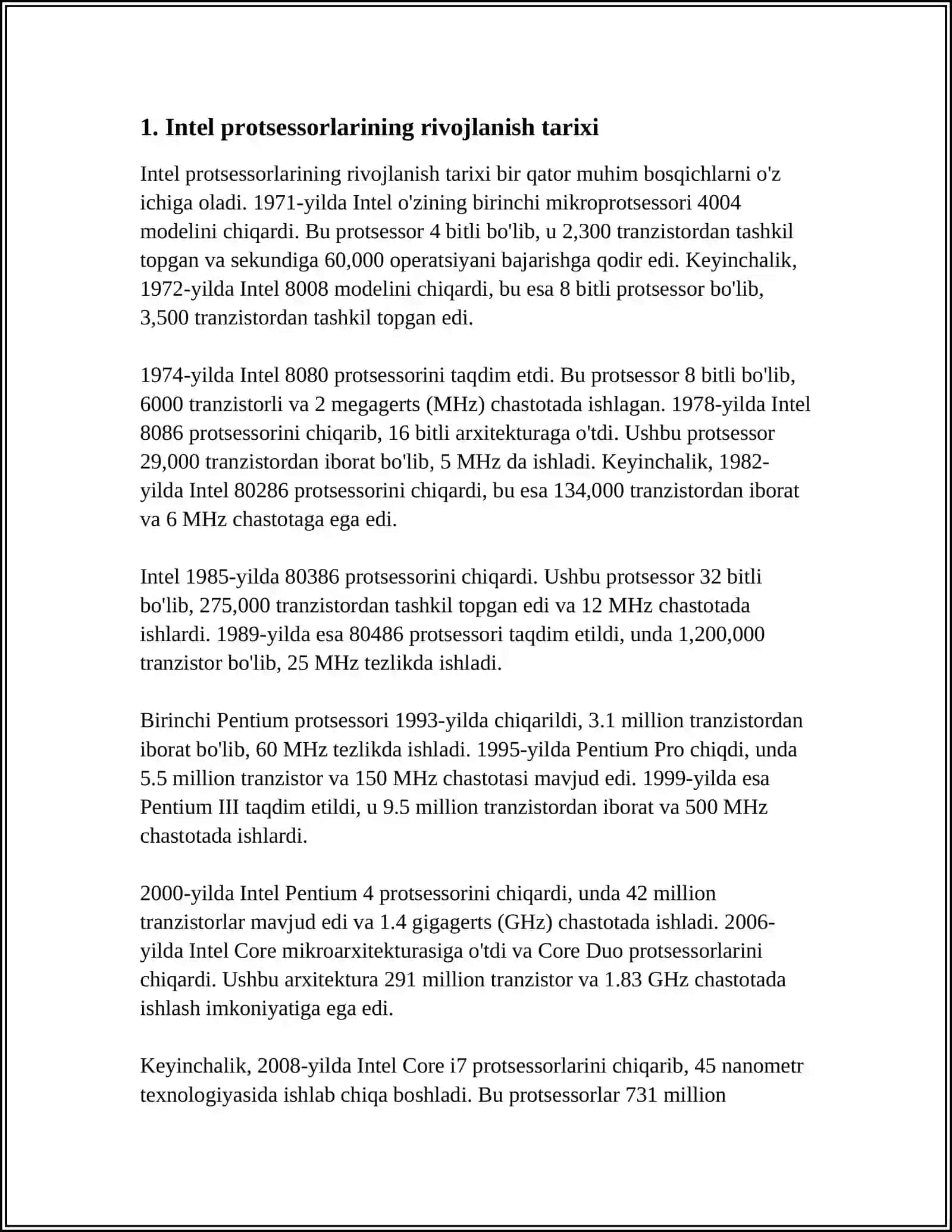 INTEL OILASI PROTSESSORLARI 3