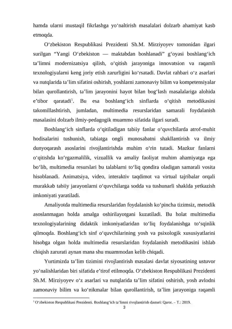 BOSHLANGICH SINFLARDA MULTIMEDIA RESURSLARIDAN FOYDALANISH METODiKASi 3