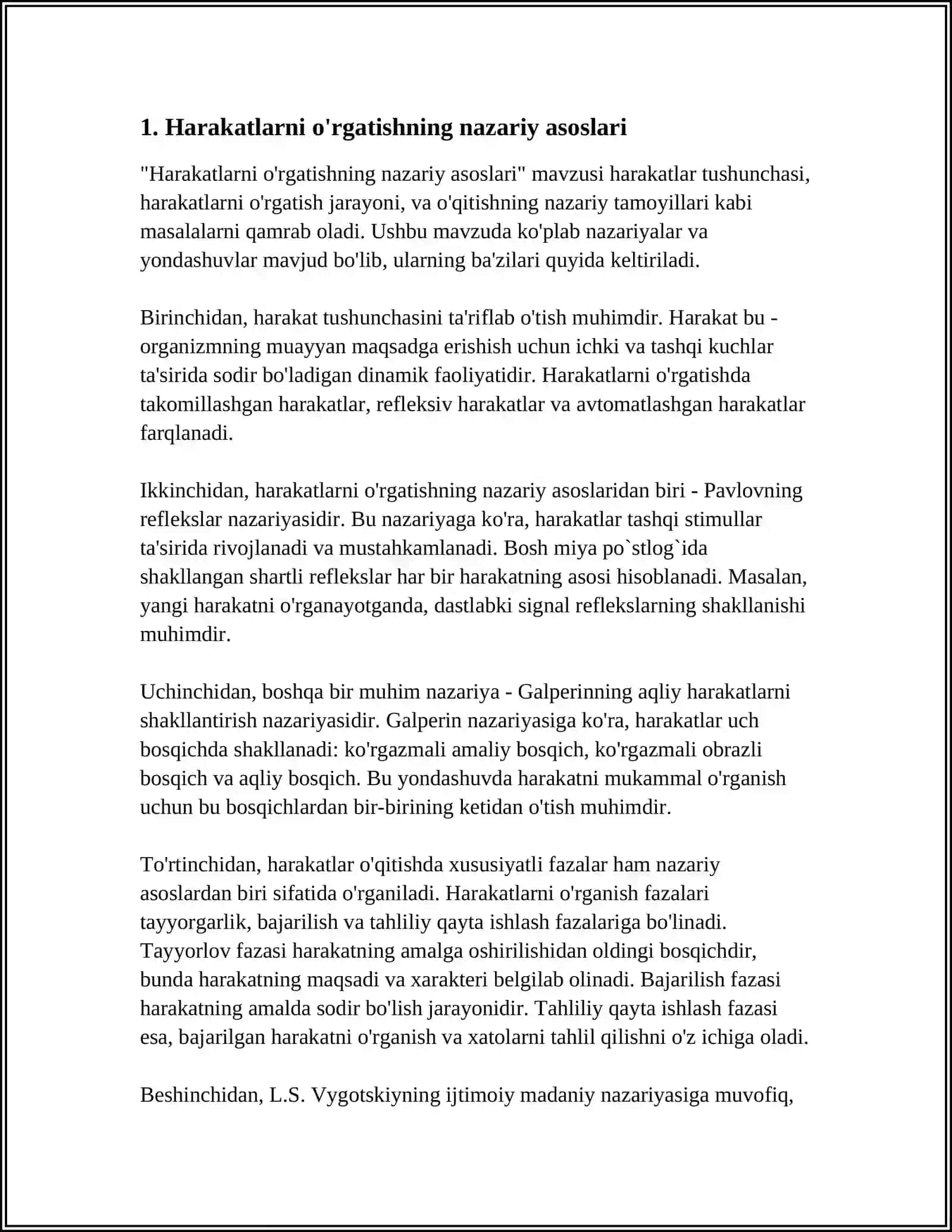 HARAKATLARGA OʻRGATISH BOSQICHLARINI TUZILISHI 3