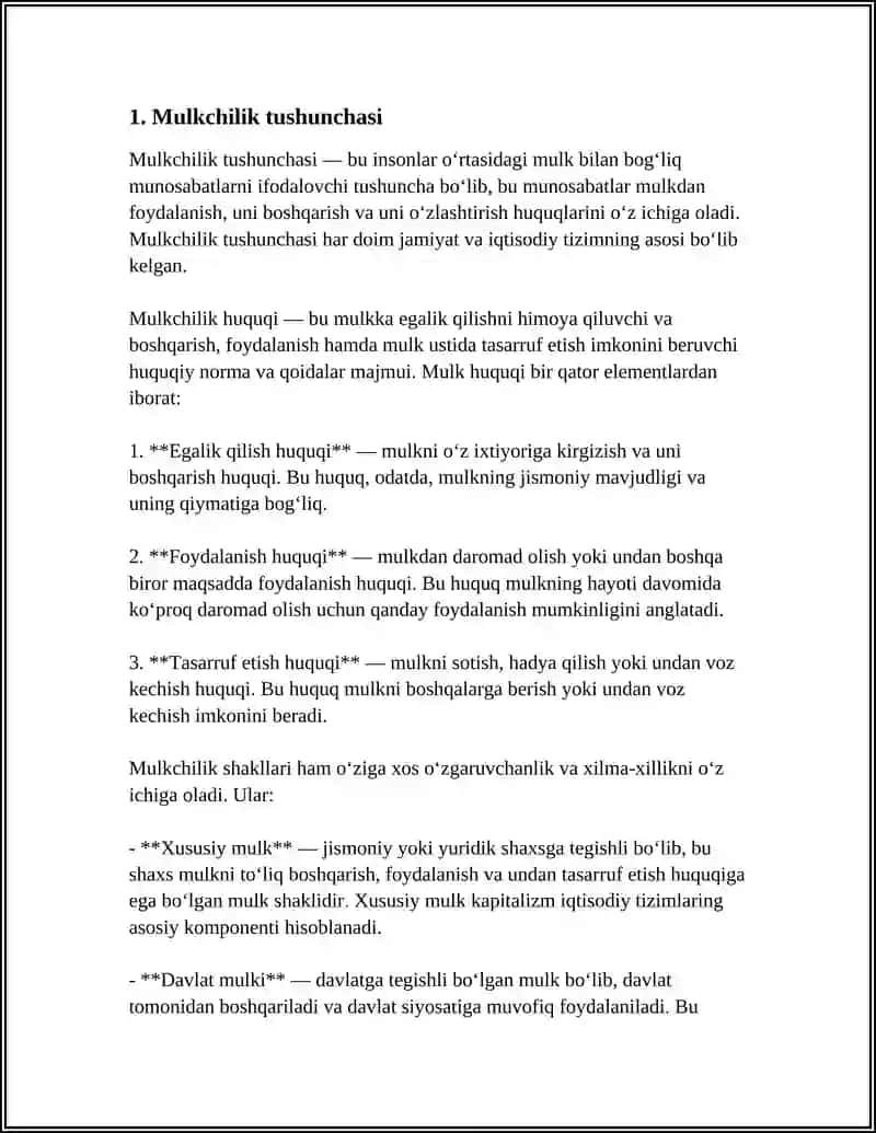 MULKCHILIK SHAKILLARI VA MULKCHILIK MUNOSABATLARI 3
