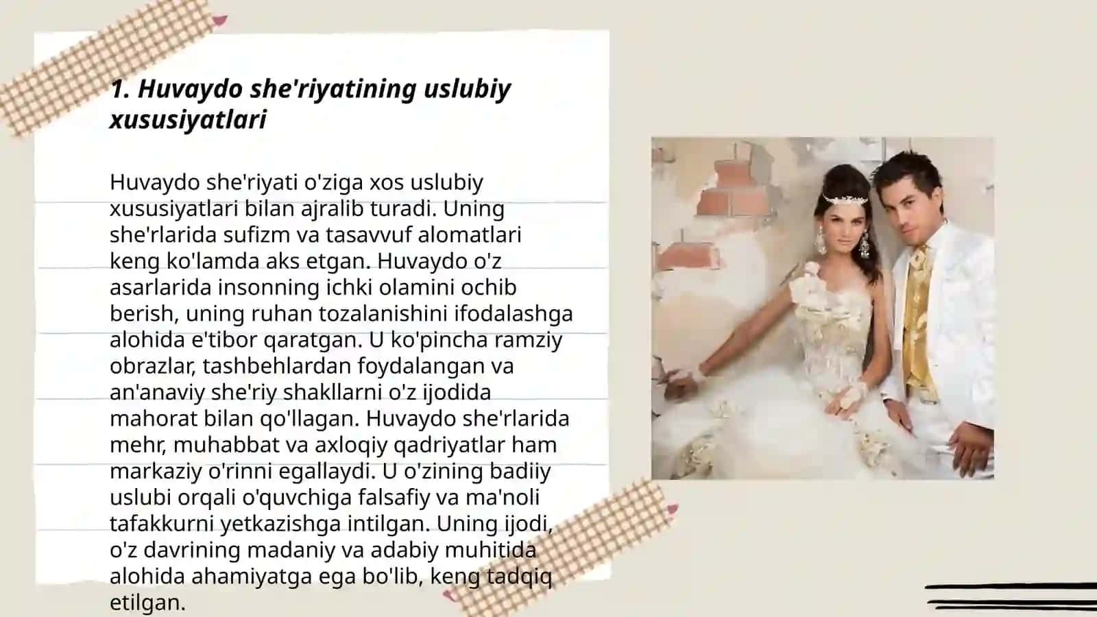 Huvaydo she'riyatining uslubiy xususiyatlari 3