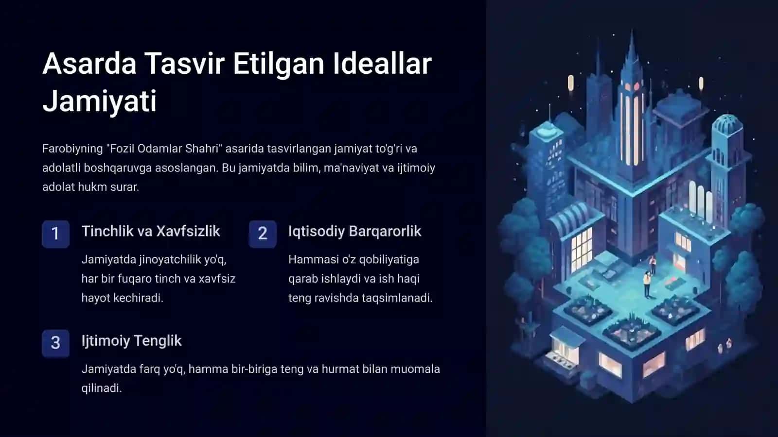Farobiyning Fozil Odamlar Shahri Asari 3