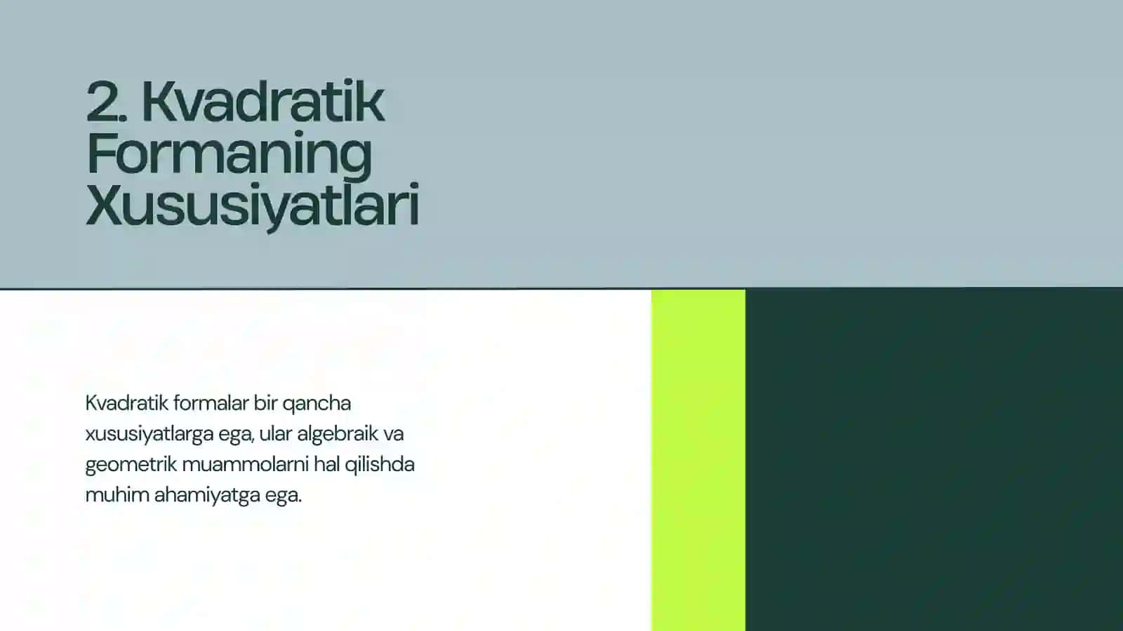 Kvadratik Formalar Haqida Ma'lumot 3