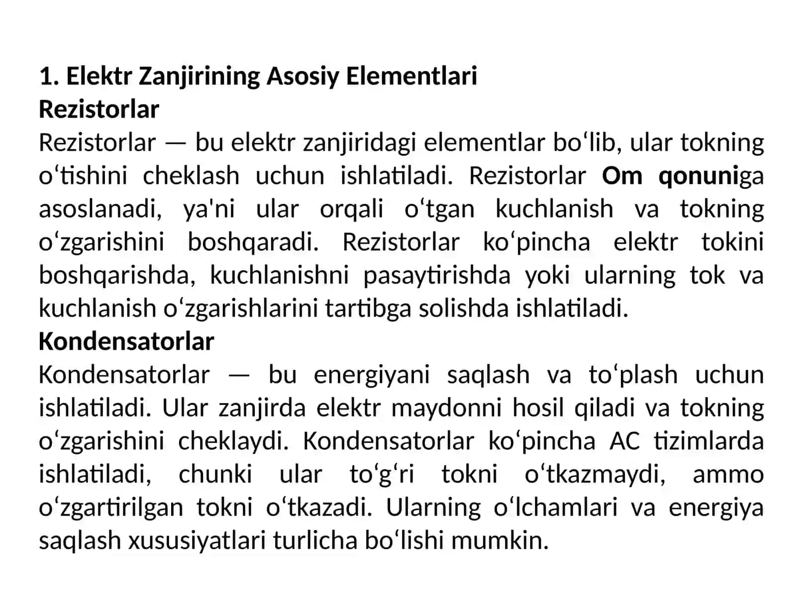 Elektr zanjiri va zanjirning elеmеntlari 3