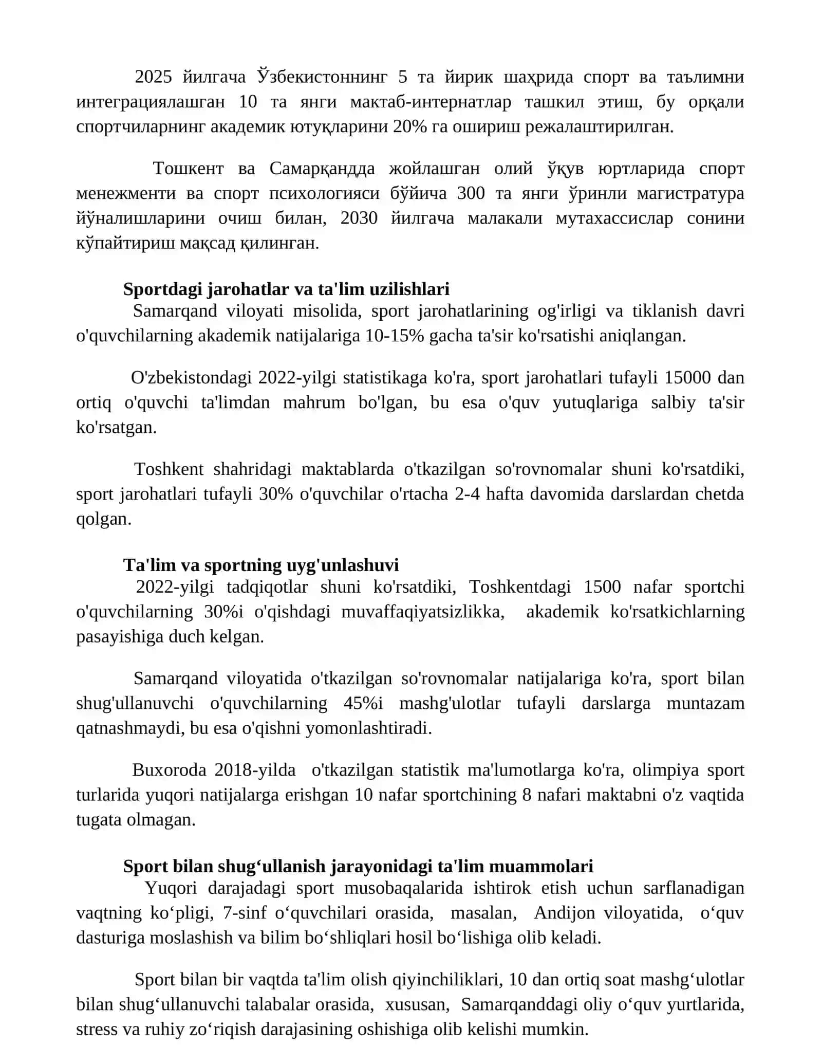Sport bilan shug'ullanish jarayonida tarbiyaviy masalalar 3