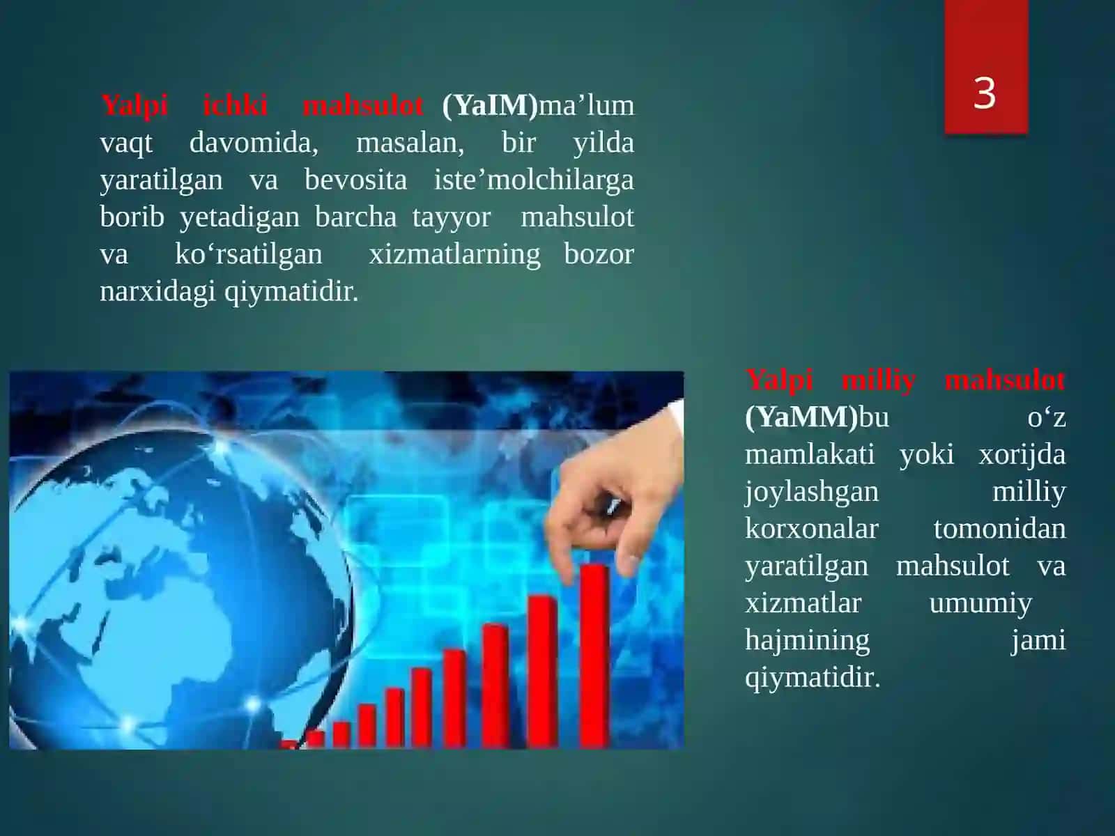 Yalpi ichki mahsulot (YaIM) va Yalpi milliy mahsulot (YaMM) 3