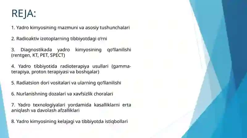 Yadro kimyosing tibbiyotdagi o’rni 3