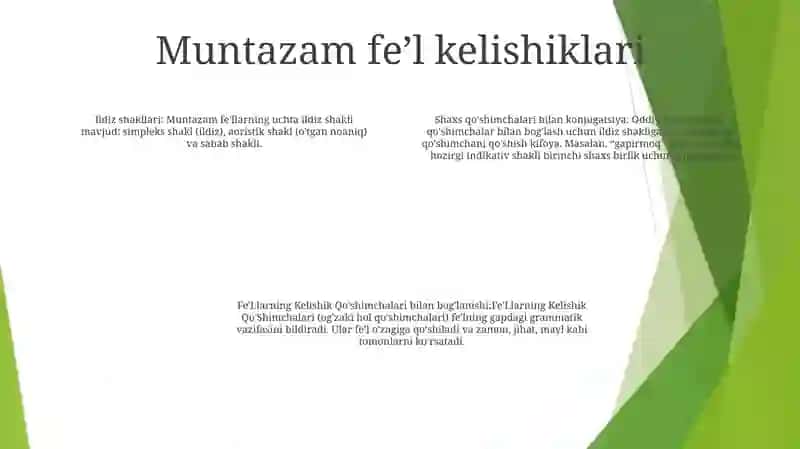 Fe'Llarning Kelishik Qo'Shimchalari Bilan Bog'Lanishi 3
