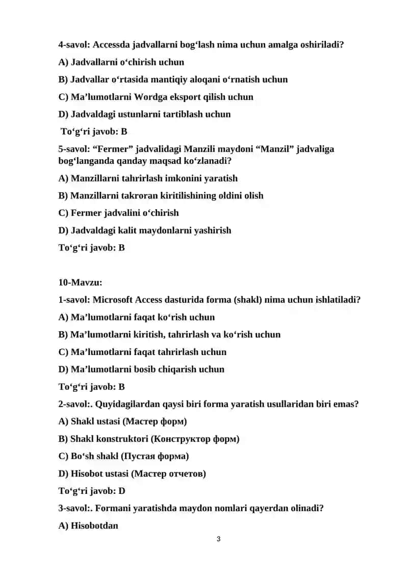 Microsoft Access 3
