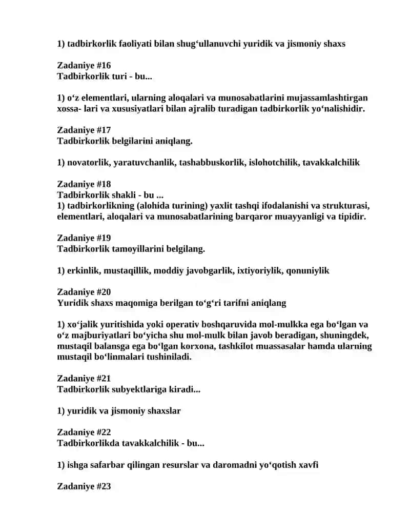 Tadbirkorlik faoliyati 3