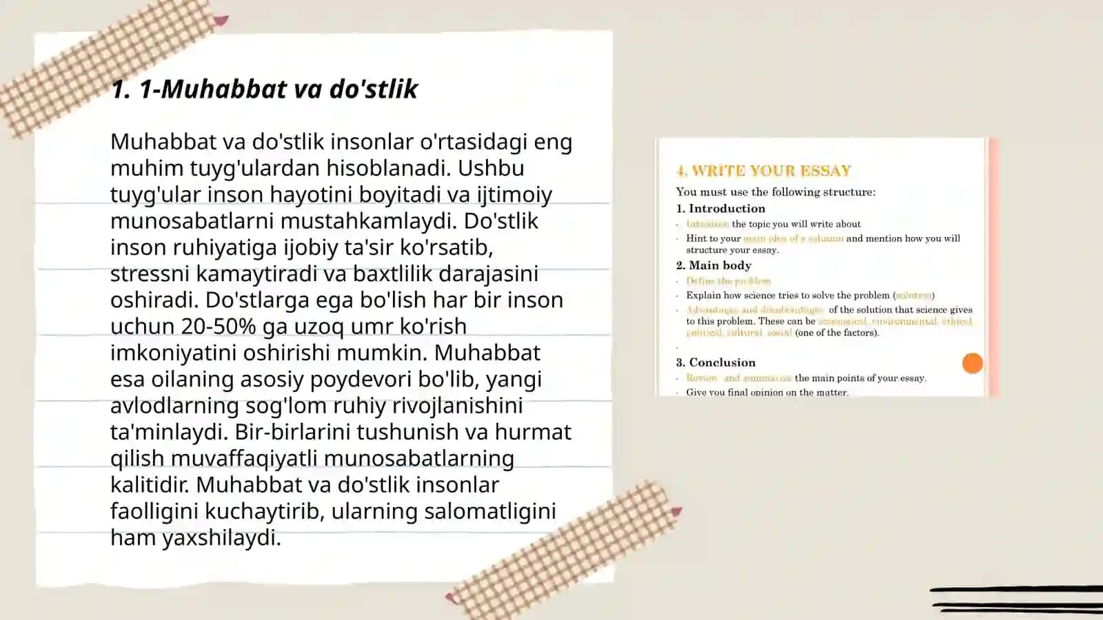 Muhabbat va do'stlik 3