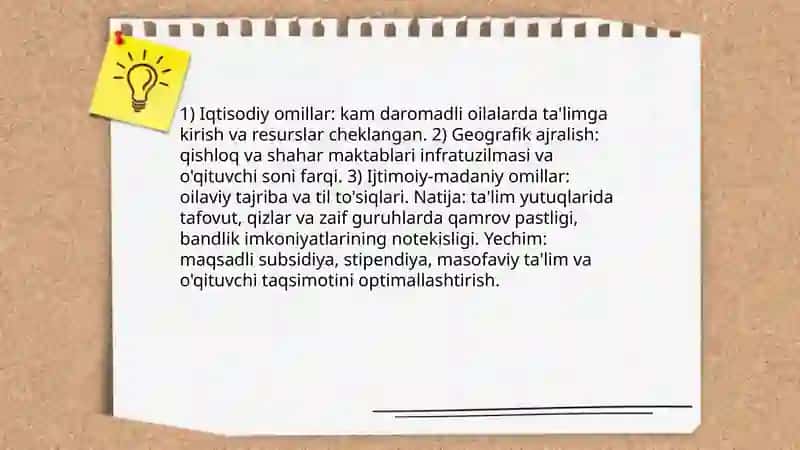 Ta’limda ijtimoiy rivojlanish muammolari 3