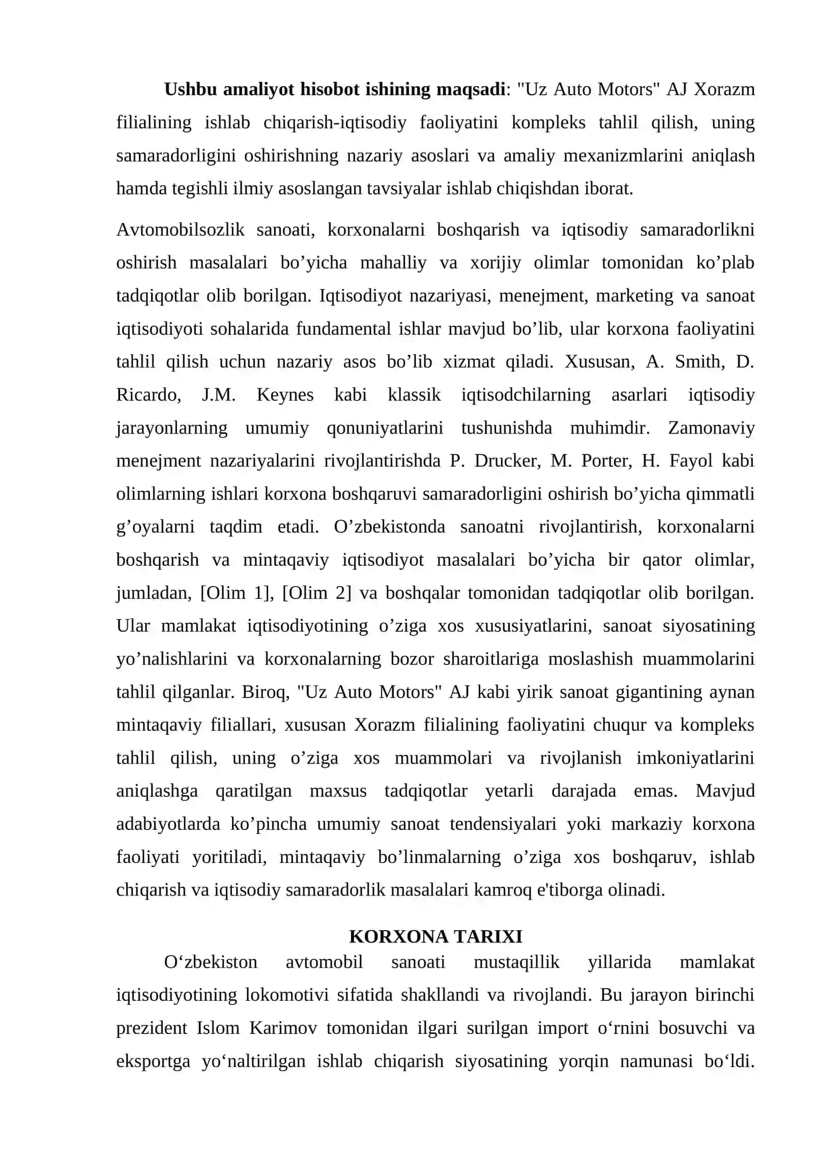 AMALIYOT HISOBOT UZ AVTO MOTOR  XORAZ FILIALI 3