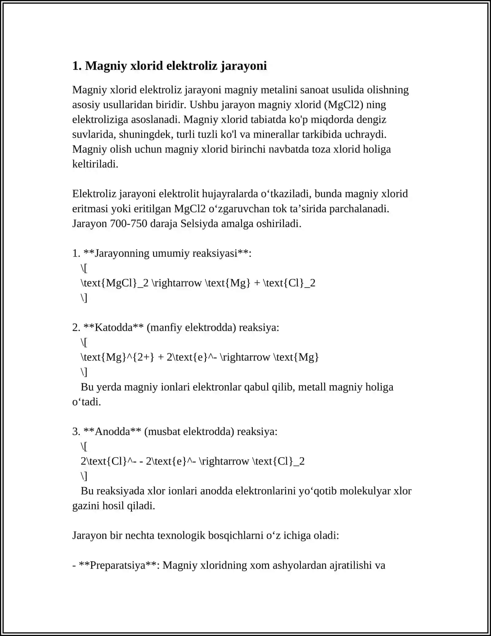 MAGNIY XLORID ELEKTROLIZINING NAZARIY ASOSLARI 3