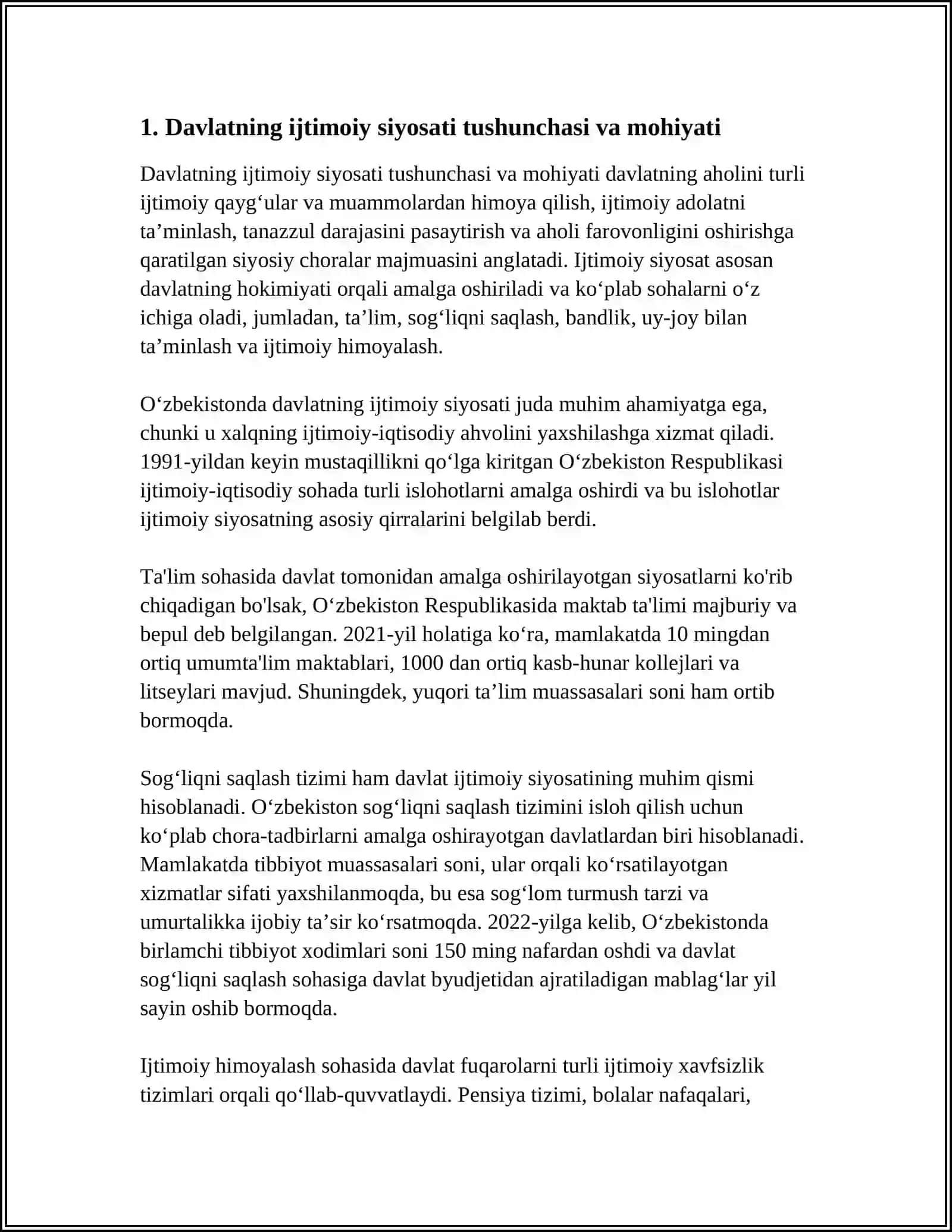 DAVLATNING IJTIMOIY SIYOSATI 3