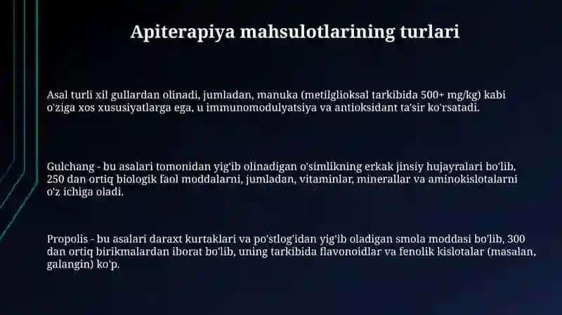 Apiterapiya mahsulotlarining turlari 3