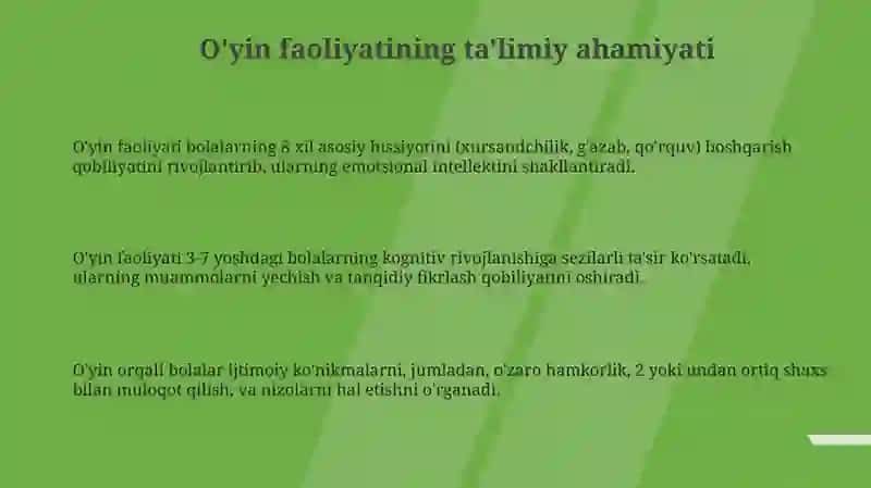 O'yin Faoliyati va Tarbiya 3
