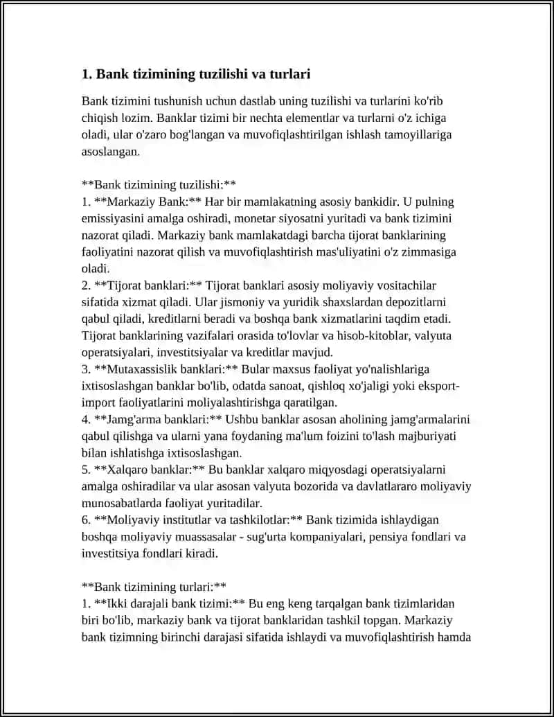 BANK TIZIMI 3