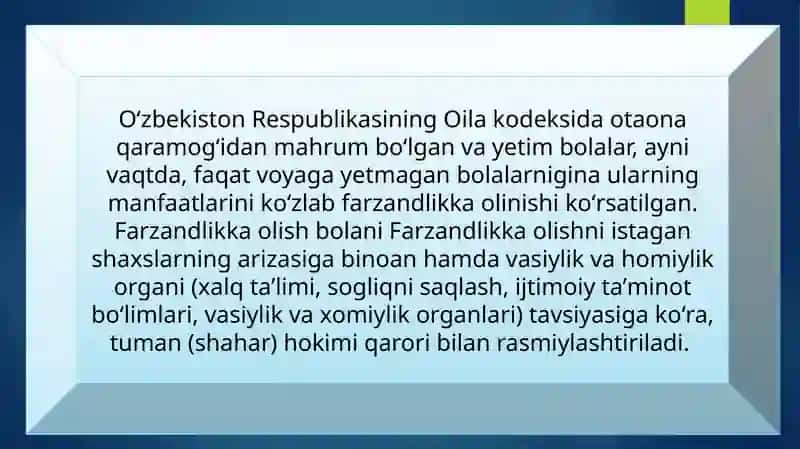 FARZANDLIKKA OLISH 3