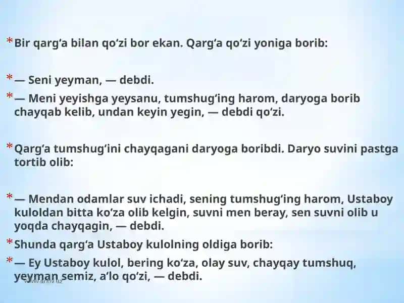 qarg'a va qo'zi ertagi 3