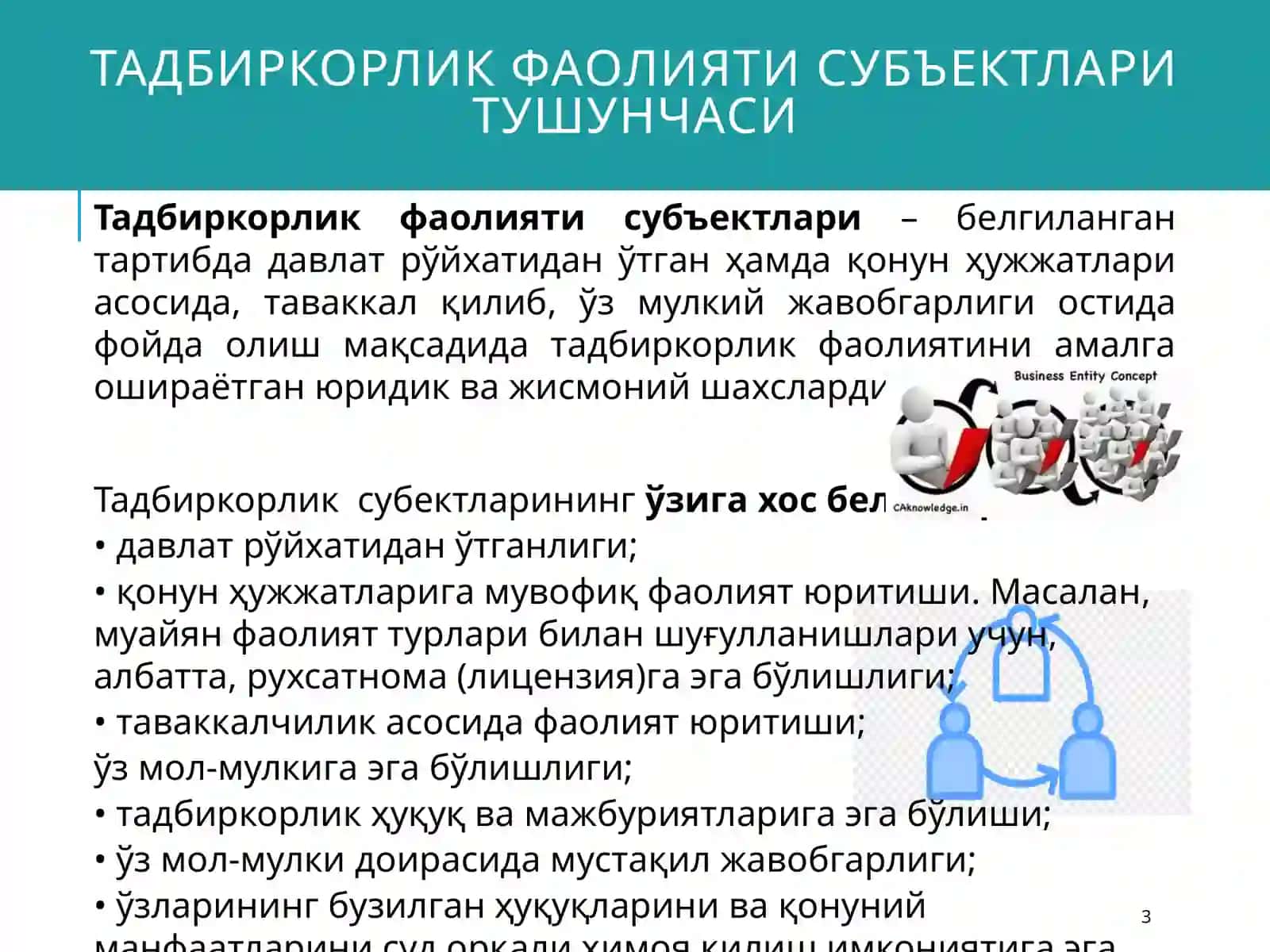 Тадбиркорлик фаолияти субъектлари 3