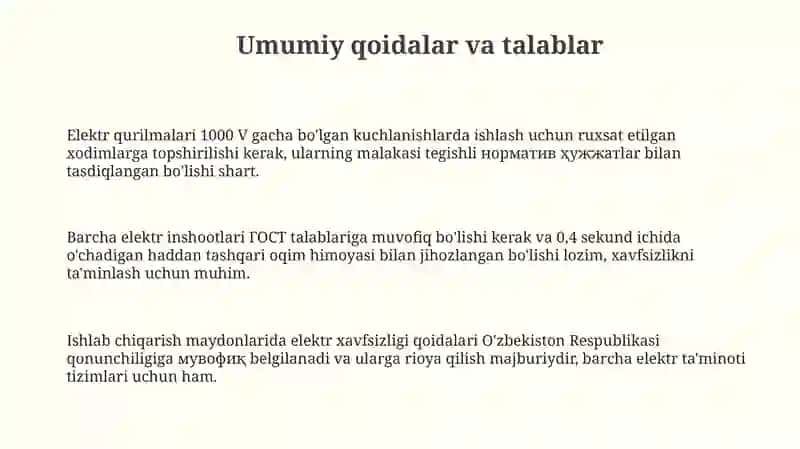 Elektr kuriilmalarining xavfsizlikni tekshiriish 3