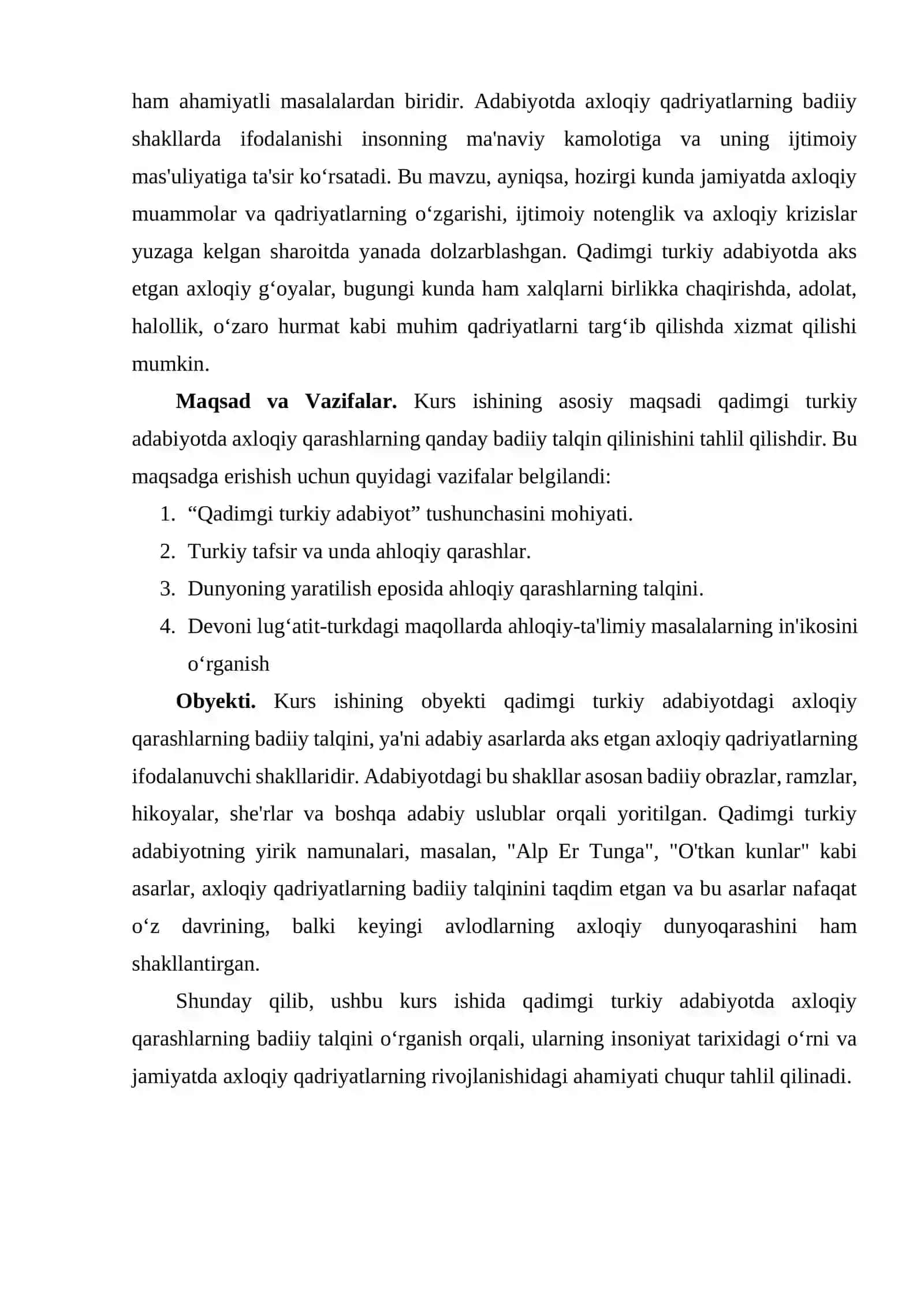 Qadimgi turkiy adabiyotida axloqiy qarashlarning badiiy talqini 3