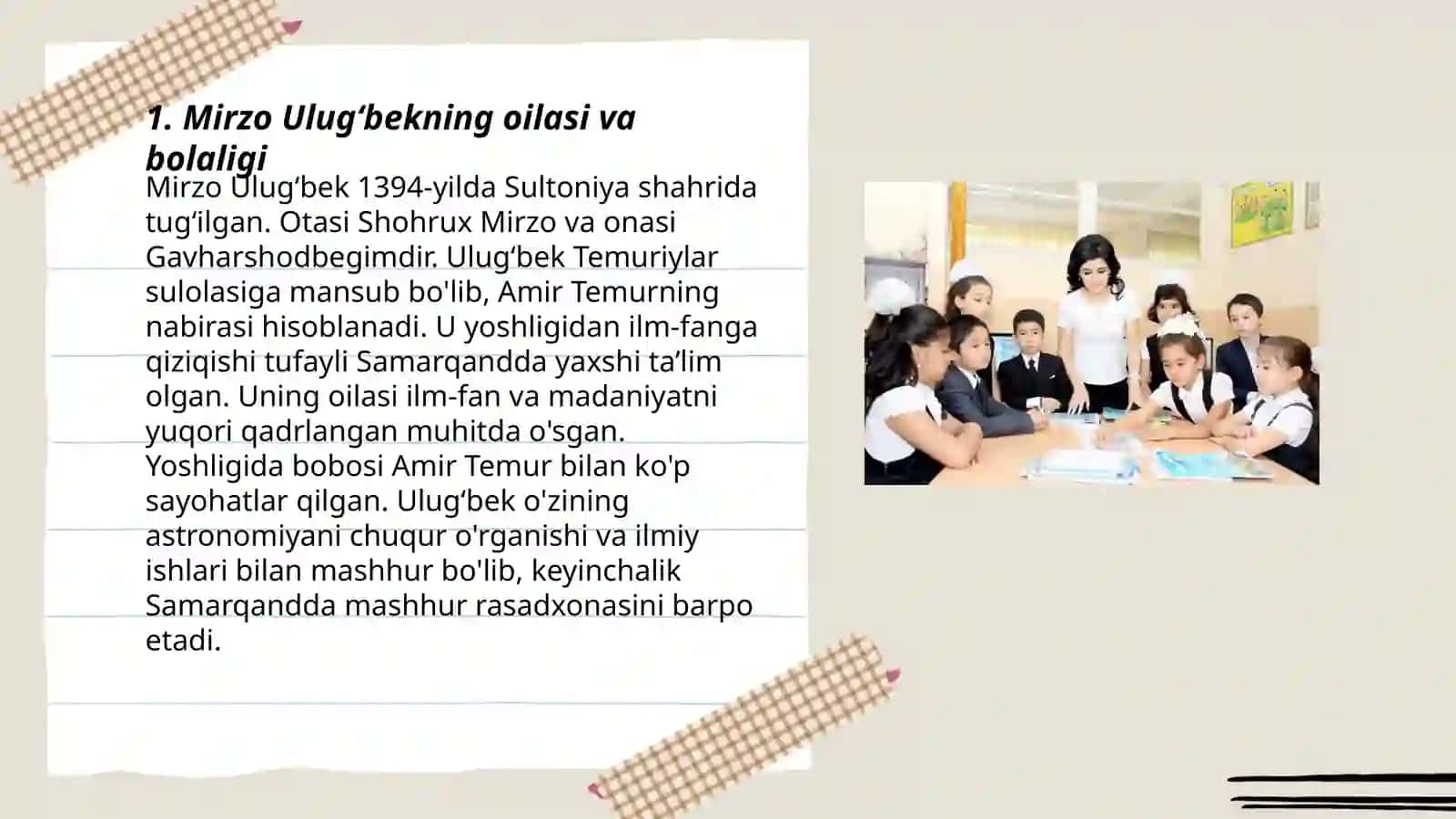 Mirzo Ulugʻbek hayoti va ijodi 3