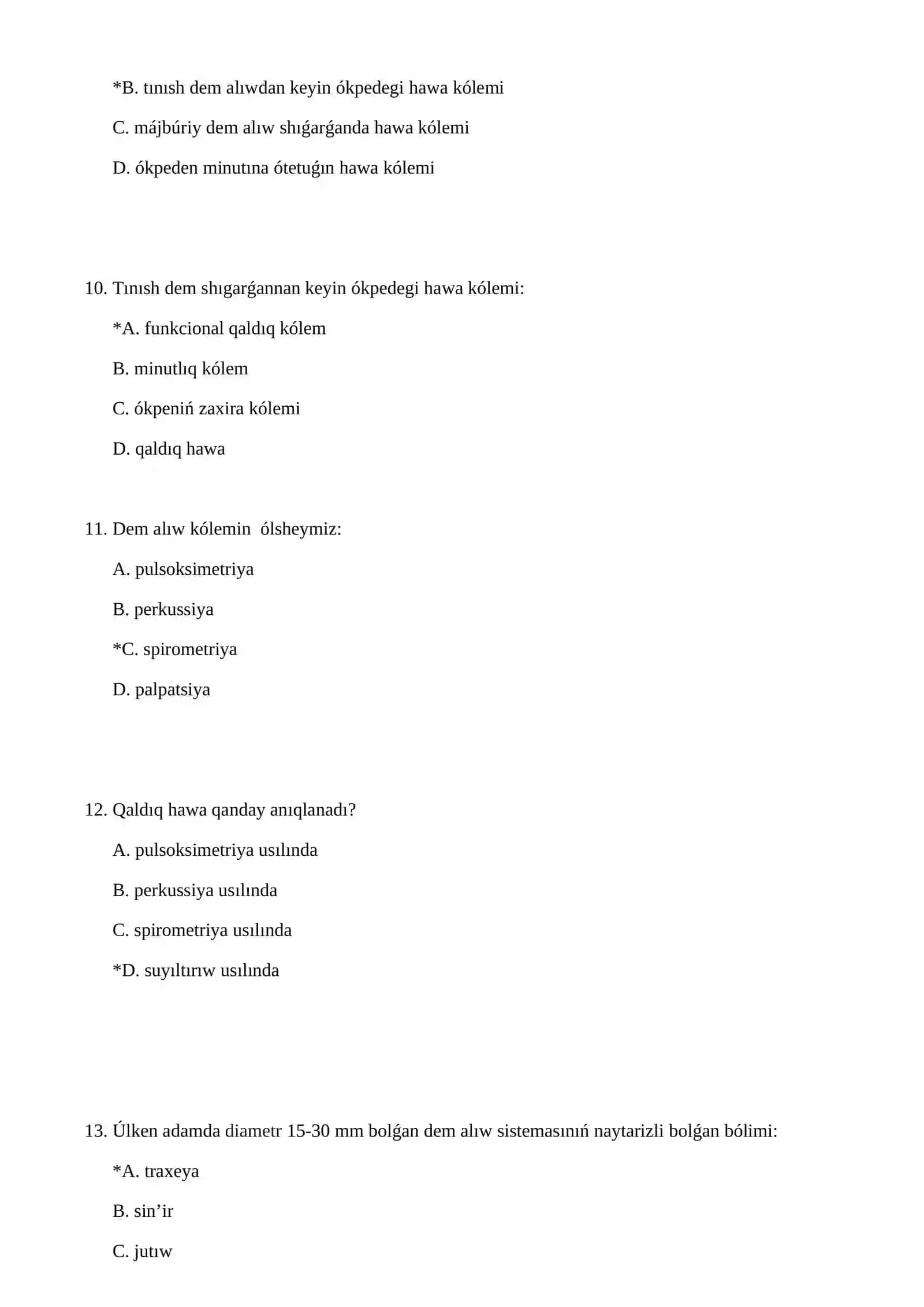 Respiratory System Quizzes 3
