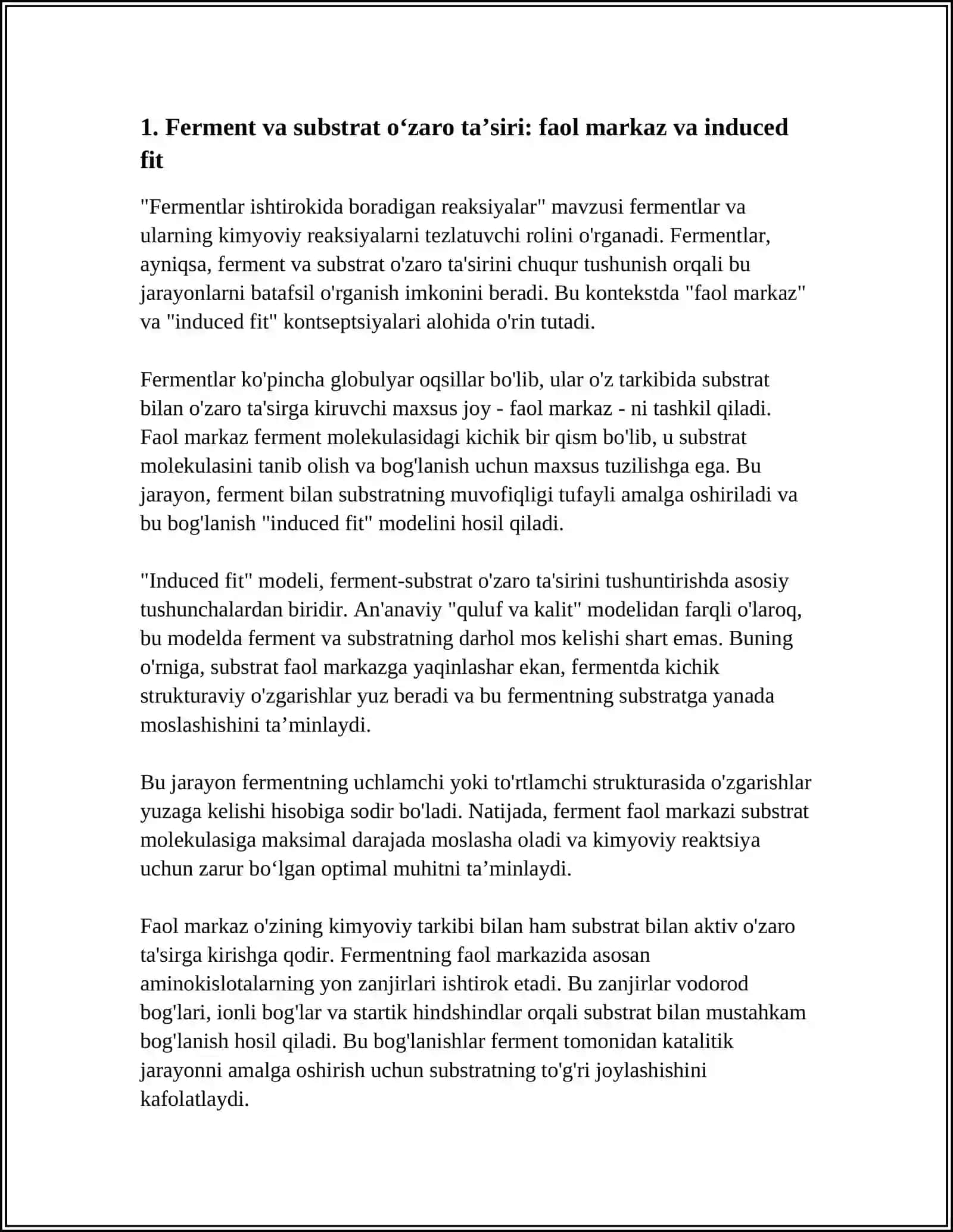 Fermentlar ishtirokida boradigan reaksiyalar 3