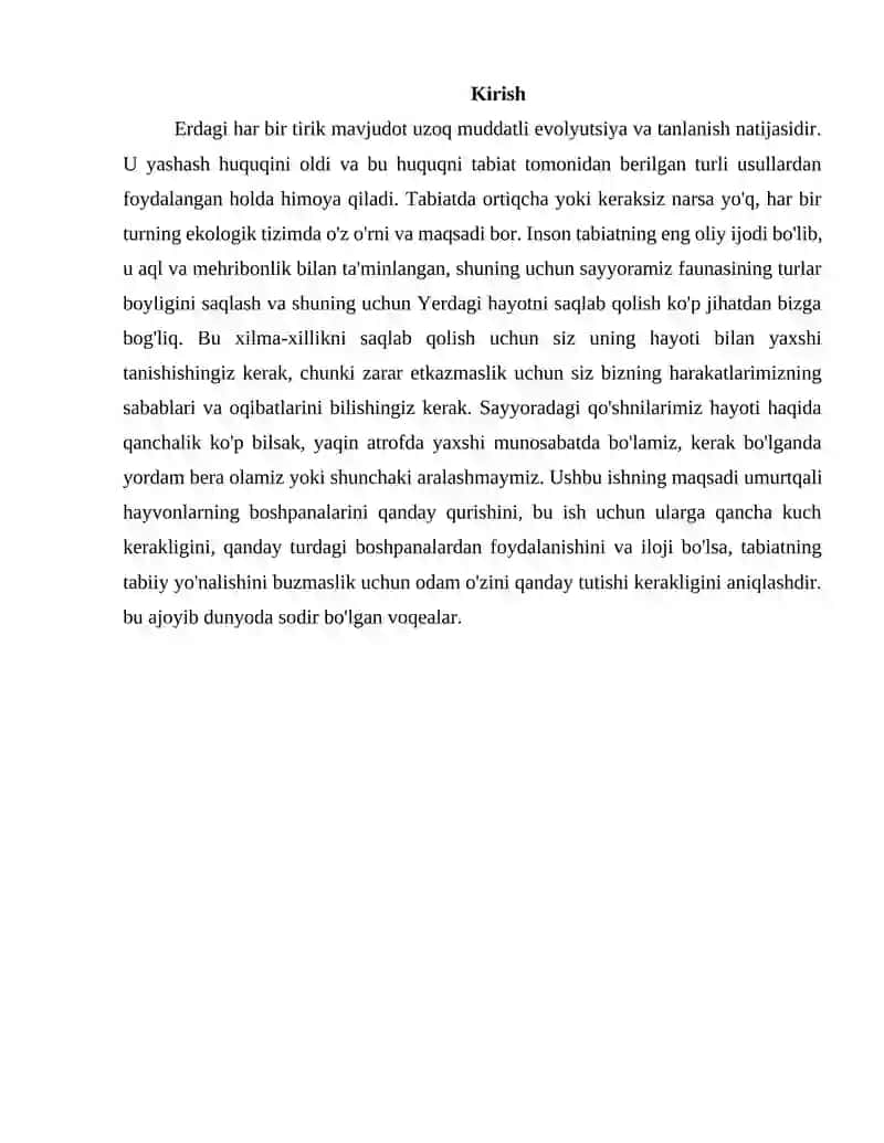 Tabiiy saqlagichlar (rezervuarlar) Kurs LOYIHASI 3