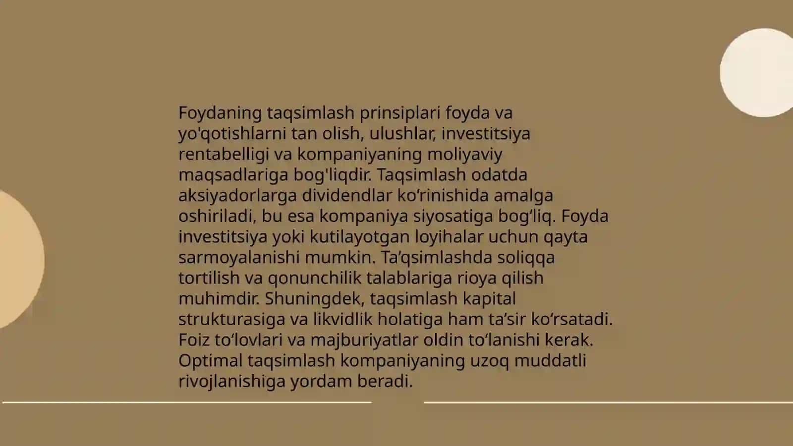 Foydaning taqsimlashi va ishlatilishi 3