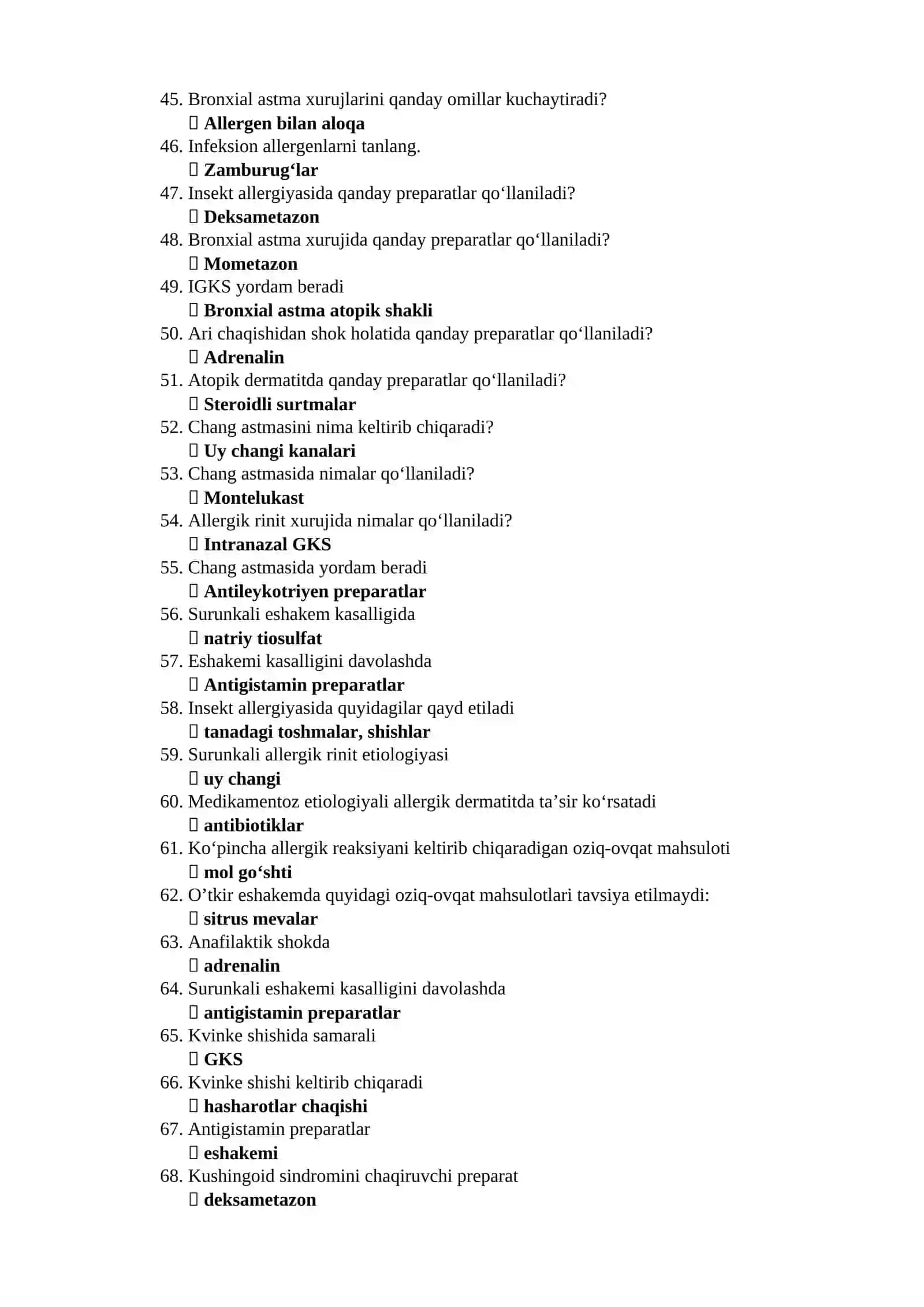 Allergologiya va klinik immunologiya savollar va javoblar 3