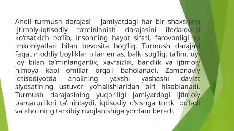 Aholi turmush darajasi va uni oshirish yo‘nalishlari 3