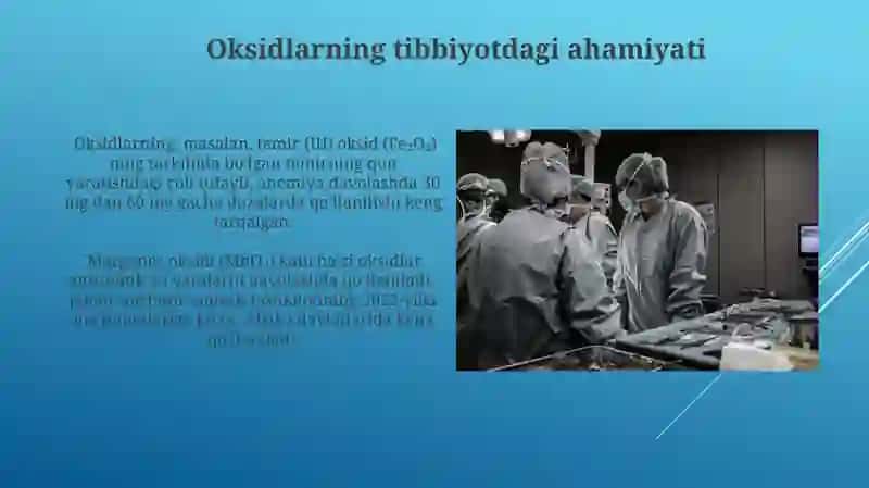 Oksid asos va tuzlarining Tibbiyotda Ahamiyati 3