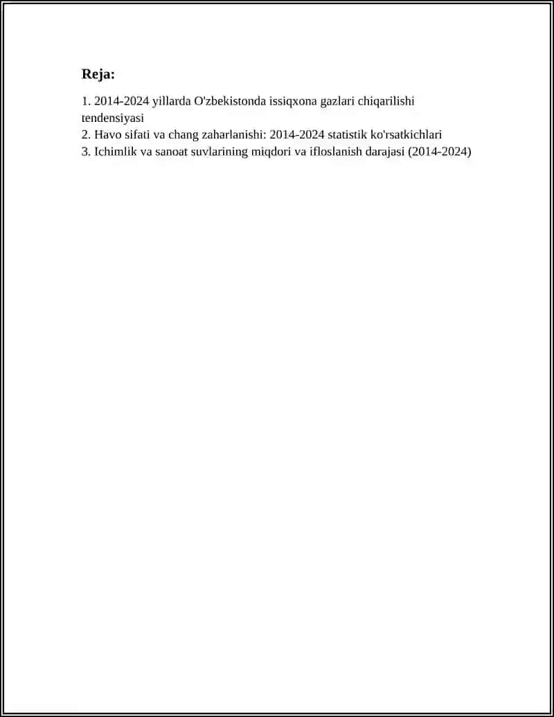 O'ZBEKISTON EKOLOGIYASINING OXIRGI 10 YILLIK STATISTIK TAHLILI 3
