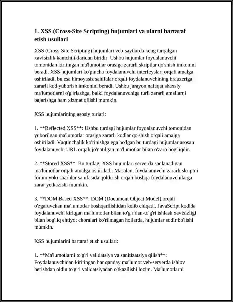 WEB-SAYTLARDAGI XAVFSIZLIK XATARLARI VA ULARNI BARTARAF ETISH USULLARI 3