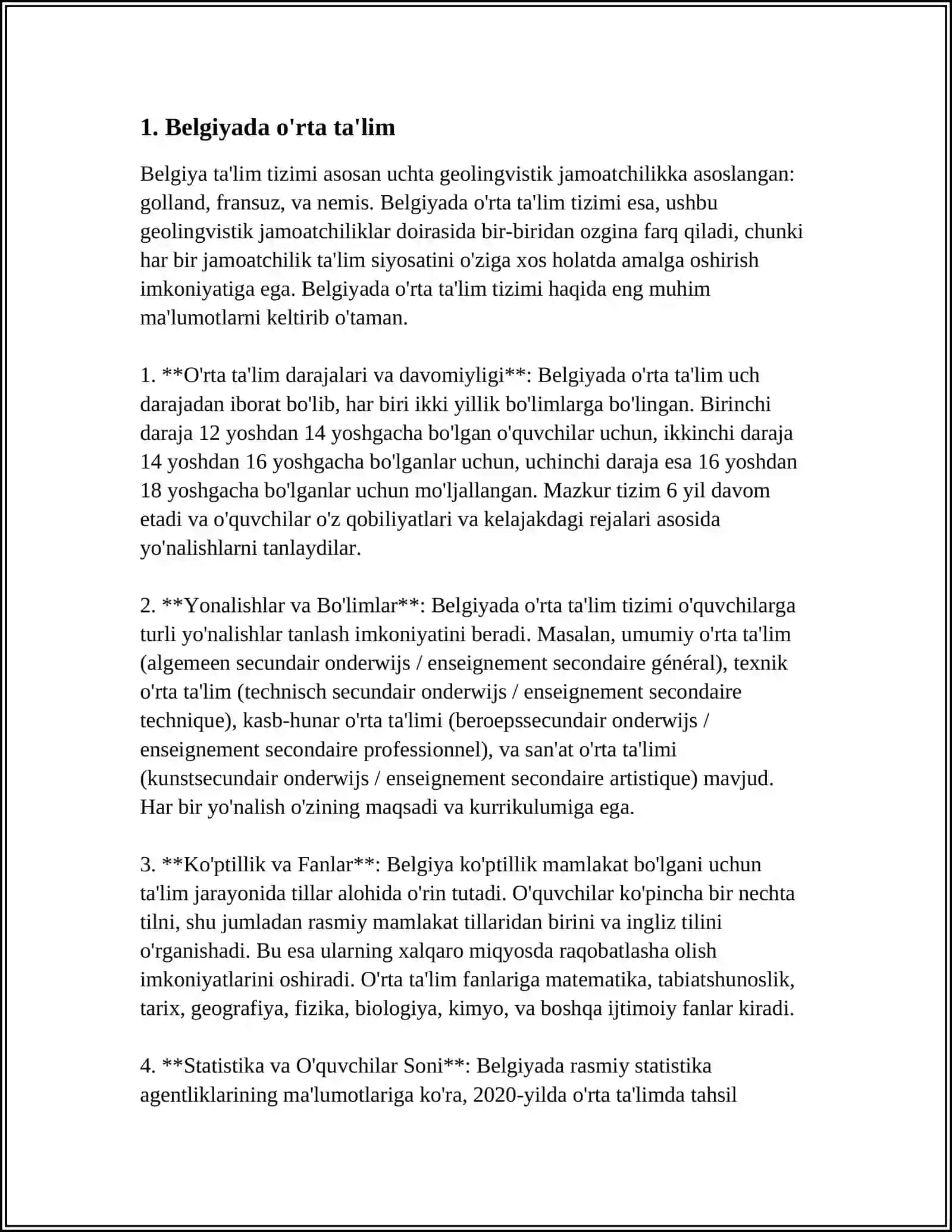BELGIYA TA'LIM TIZIMI 3