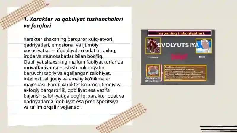 Xarakter va qobiliyat 3