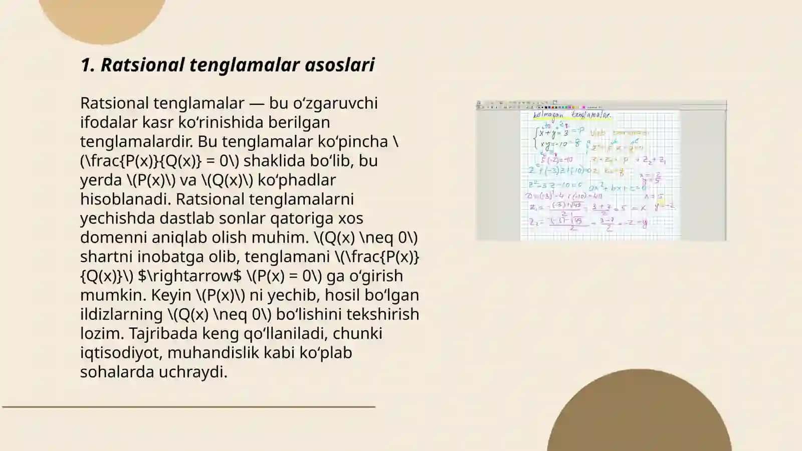 Ratsional tenglamalar sistemasi 3