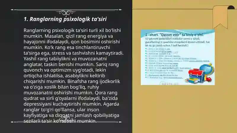 Ranglarning psixologik ta'siri 3